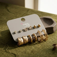 Load image into Gallery viewer, Gold Multi-Pack Earring Set – 6 Set with Hoops and Studs