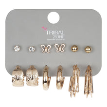 Load image into Gallery viewer, Gold Multi-Pack Earring Set – 6 Set with Hoops and Studs