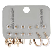 Load image into Gallery viewer, Gold Earring Set of 6 — Studs &amp; Hoops