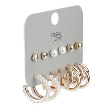 Load image into Gallery viewer, Gold Earring Set of 6 — Studs &amp; Hoops