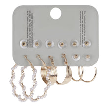 Load image into Gallery viewer, Luxury 6-Pair Gold Hoop and Stud Earring Set – Pearl &amp; Crystal Curated Ear Multipack
