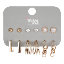 Load image into Gallery viewer, 6-Pair Gold Earring Set with Studs and Hoops
