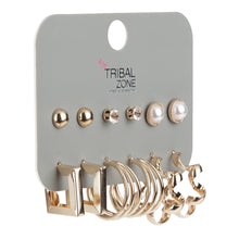 Load image into Gallery viewer, 6-Pair Gold Earring Set with Studs and Hoops