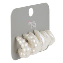 Load image into Gallery viewer, Baroque Pearl Stud Earring Set of 3 — Organic Shapes Collection