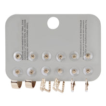 Load image into Gallery viewer, Gold &amp; Black Earring Set | 6-Pair Multipack with Hoops and Studs