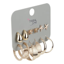 Load image into Gallery viewer, 6-Pair Gold Earring Set with Hoops and Studs