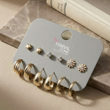 Load image into Gallery viewer, Gold Mixed Studs &amp; Hoops Earring Set of 6