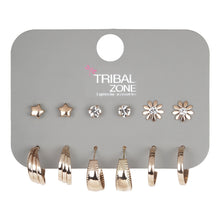 Load image into Gallery viewer, Gold Mixed Studs &amp; Hoops Earring Set of 6