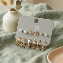 Load image into Gallery viewer, Gold Multi-Pack Earring Set – 6 Set with Hoops and Studs
