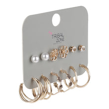 Load image into Gallery viewer, Gold Multi-Pack Earring Set – 6 Set with Hoops and Studs