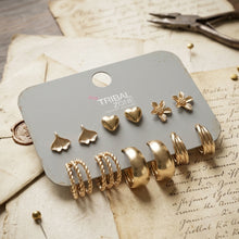 Load image into Gallery viewer, Gold Earring Set | 6-Pair Hoop and Stud Earring Multipack