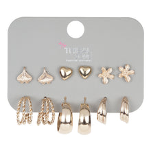 Load image into Gallery viewer, Gold Earring Set | 6-Pair Hoop and Stud Earring Multipack