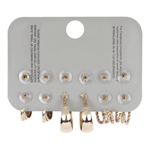 Load image into Gallery viewer, Gold Earring Set | 6-Pair Hoop and Stud Earring Multipack