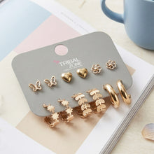 Load image into Gallery viewer, Gold Multi-Pack Earring Set – 6 Set with Hoops and Studs