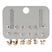 Load image into Gallery viewer, Gold Multi-Pack Earring Set – 6 Set with Hoops and Studs