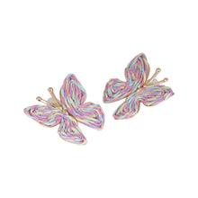 Load image into Gallery viewer, Multicolor Woven Straw Butterfly Stud Earrings