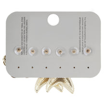 Load image into Gallery viewer, 3-Pair Gold Ocean Charm &amp; Floral Stud Set