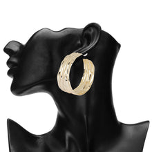 Load image into Gallery viewer, Molten Textured Oversized Gold Hoop Earrings