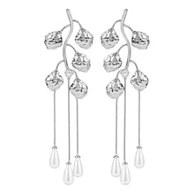 Load image into Gallery viewer, Silver Vine Pearl Cascade Earrings