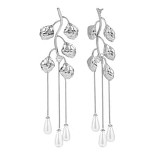 Load image into Gallery viewer, Silver Vine Pearl Cascade Earrings