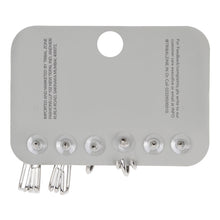 Load image into Gallery viewer, 3-Pair Silver Geometric Hoop &amp; Crystal Stud Set