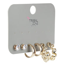Load image into Gallery viewer, Chic Gold Hoop and Crystal Stud Earring Set | 3-Pair Multipack