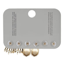 Load image into Gallery viewer, 3-Pair Gold Diamond-Cut Stud &amp; Triple-Band Hoop Set