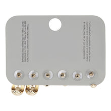 Load image into Gallery viewer, Gold-Toned Textured Earring Set with Small Huggie Hoops, Textured Hearts, and Ribbed Oval Studs (Set of 3 Pairs)