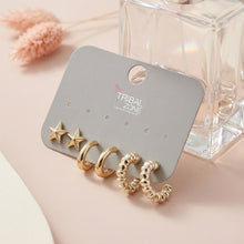 Load image into Gallery viewer, 3-Pair Gold Earring Set with Stars and Hoops