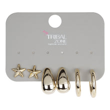 Load image into Gallery viewer, Chic Gold Stud and Hoop Earring Set | 3-Pair Multipack