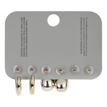 Load image into Gallery viewer, Chic Gold Stud and Hoop Earring Set | 3-Pair Multipack