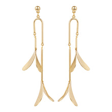 Load image into Gallery viewer, Gold Sleek Cascading Petal Drop Earrings