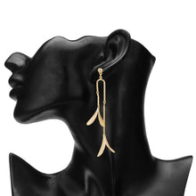 Load image into Gallery viewer, Gold Sleek Cascading Petal Drop Earrings