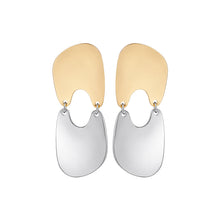 Load image into Gallery viewer, Two-Tone Abstract Geometric Drop Earrings