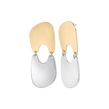 Load image into Gallery viewer, Two-Tone Abstract Geometric Drop Earrings