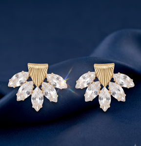 Majestic Bloom American Diamond Floral Stud Earrings