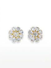 Load image into Gallery viewer, Majestic Bloom American Diamond Floral Stud Earrings