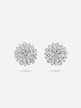 Load image into Gallery viewer, Grandeur Posy American Diamond Dome Stud Earrings