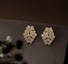 Load image into Gallery viewer, Heritage Blossom American Diamond Cluster Earrings