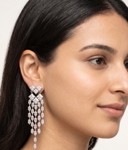 Load image into Gallery viewer, Celestial Cascade American Diamond Chandelier Earrings