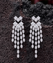 Load image into Gallery viewer, Celestial Cascade American Diamond Chandelier Earrings