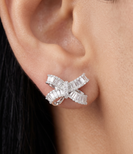Load image into Gallery viewer, Radiant Ribbon American Diamond Bow Stud Earrings