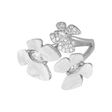 Load image into Gallery viewer, Elegant Floral Mother-of-Pearl Silver Ring