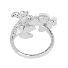 Load image into Gallery viewer, Elegant Floral Mother-of-Pearl Silver Ring
