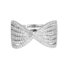 Load image into Gallery viewer, Luxury Silver Multi-Row Pavé Wave Chunky Huggie Hoop Earring