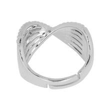 Load image into Gallery viewer, Luxury Silver Multi-Row Pavé Wave Chunky Huggie Hoop Earring