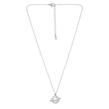 Load image into Gallery viewer, Celestial Silver Saturn Planet Pendant Necklace – Sparkling Pavé Cosmic Jewelry