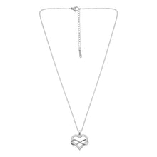 Load image into Gallery viewer, Silver Infinity Heart Pendant Necklace with Crystals