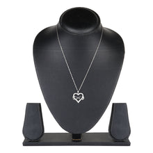Load image into Gallery viewer, Silver Infinity Heart Pendant Necklace with Crystals