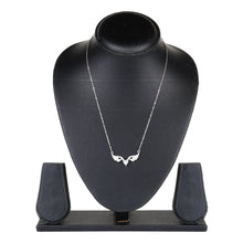 Load image into Gallery viewer, Silver Angel Wings Heart Pendant Necklace with Crystals
